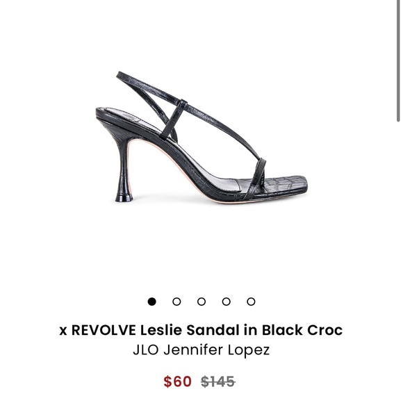 X REVOLVE LESLIE SANDAL IN BLACK CROC - Picture 2 of 6